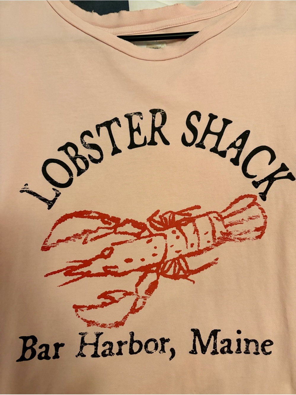 Anthropologie by Vintage Souls Lobster Shack Bar Harbor Maine Pink Graphic Tee.